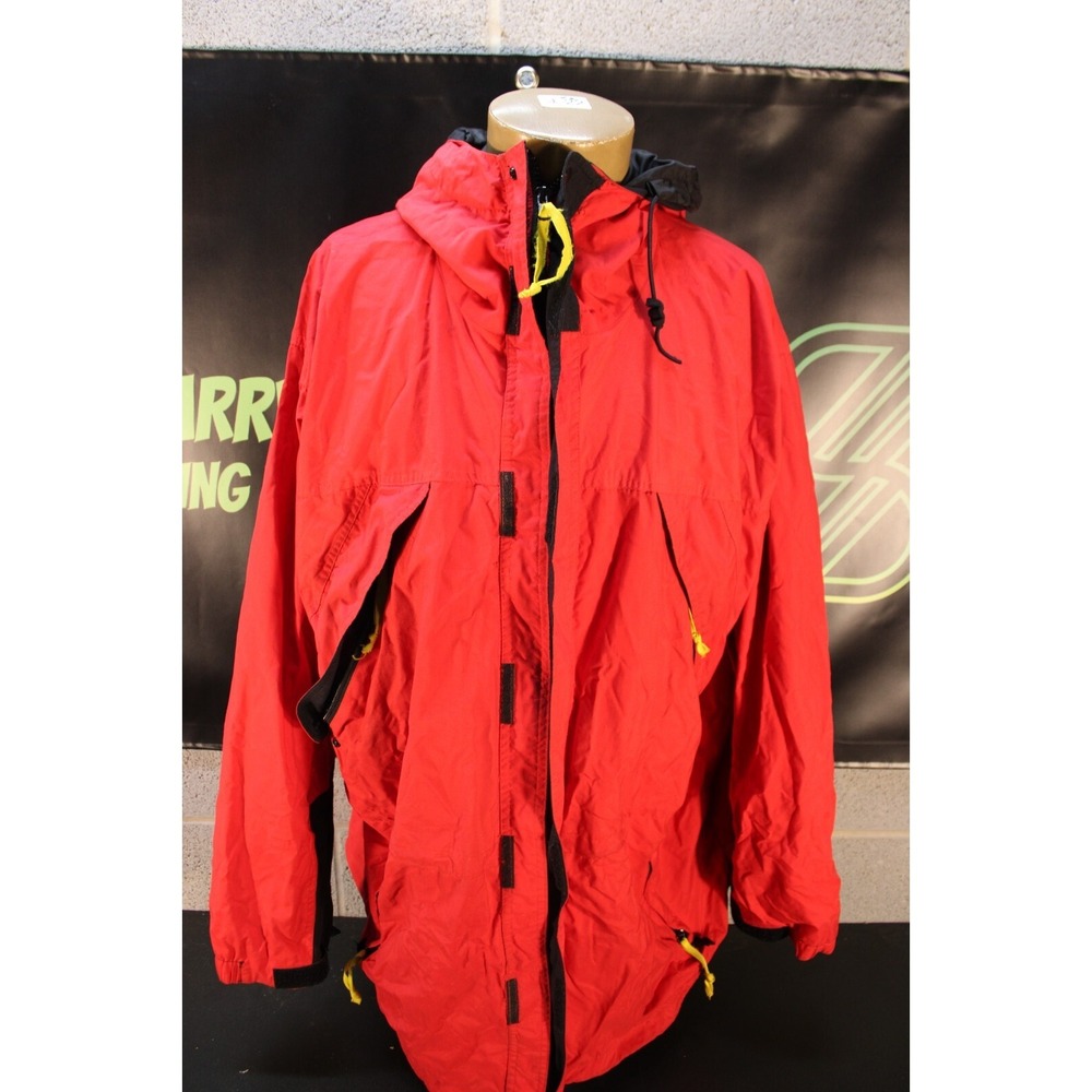 Vintage Marlboro Adventure Team Jacket Mens Large Red Windbreaker Pullover Rain